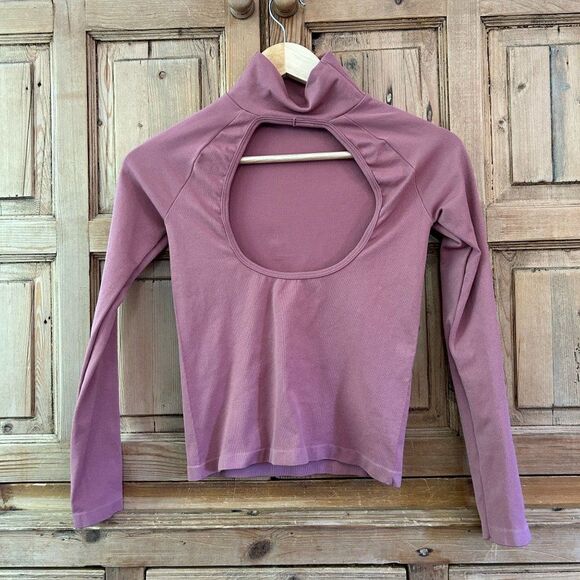 Intimately Free People XS / S  Long Sleeve‎ Blush Pink Turtleneck Fitted Shirt - Picture 3 of 5